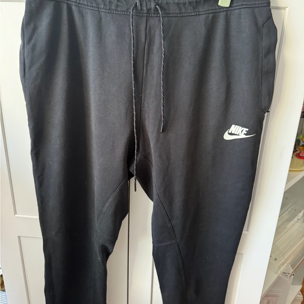 Nike Black Jogger Pants with White Swoosh